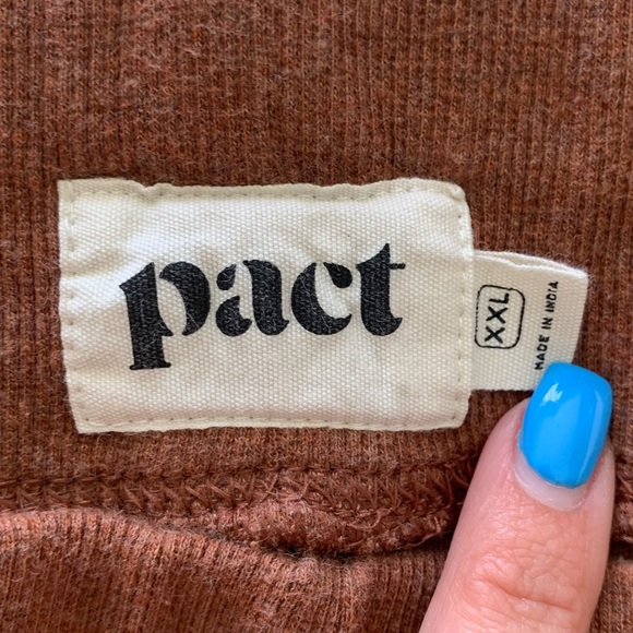 PACT Women's Organic Cotton Pull On Sweatpants in Burnt Orange Brown - Picture 7 of 9